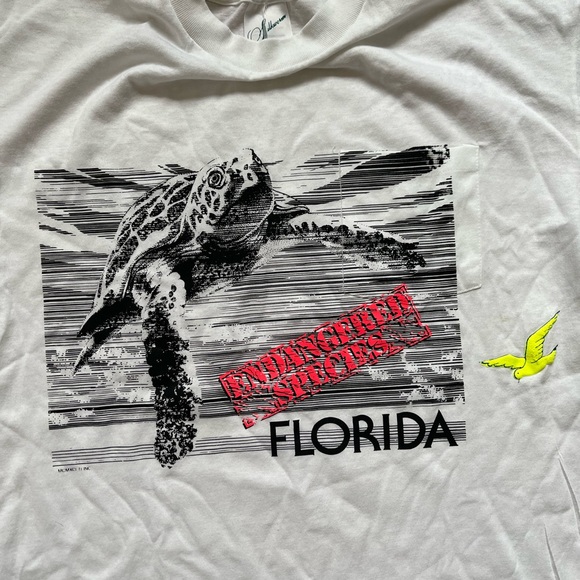 Vintage Flordia Sea Turtle T-Shirt / Pocket / XL / Single Stitch / 90s - Picture 3 of 7